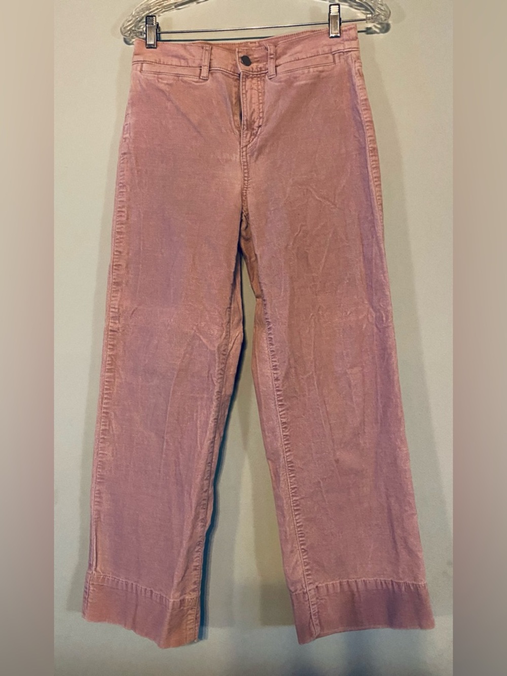Women’s light mauve Straight-Leg Velvet pants